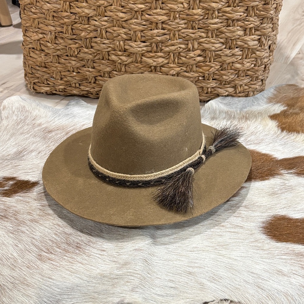 Brown Felt Rancher Hat with Braided Tassel Band